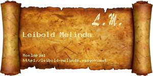 Leibold Melinda névjegykártya